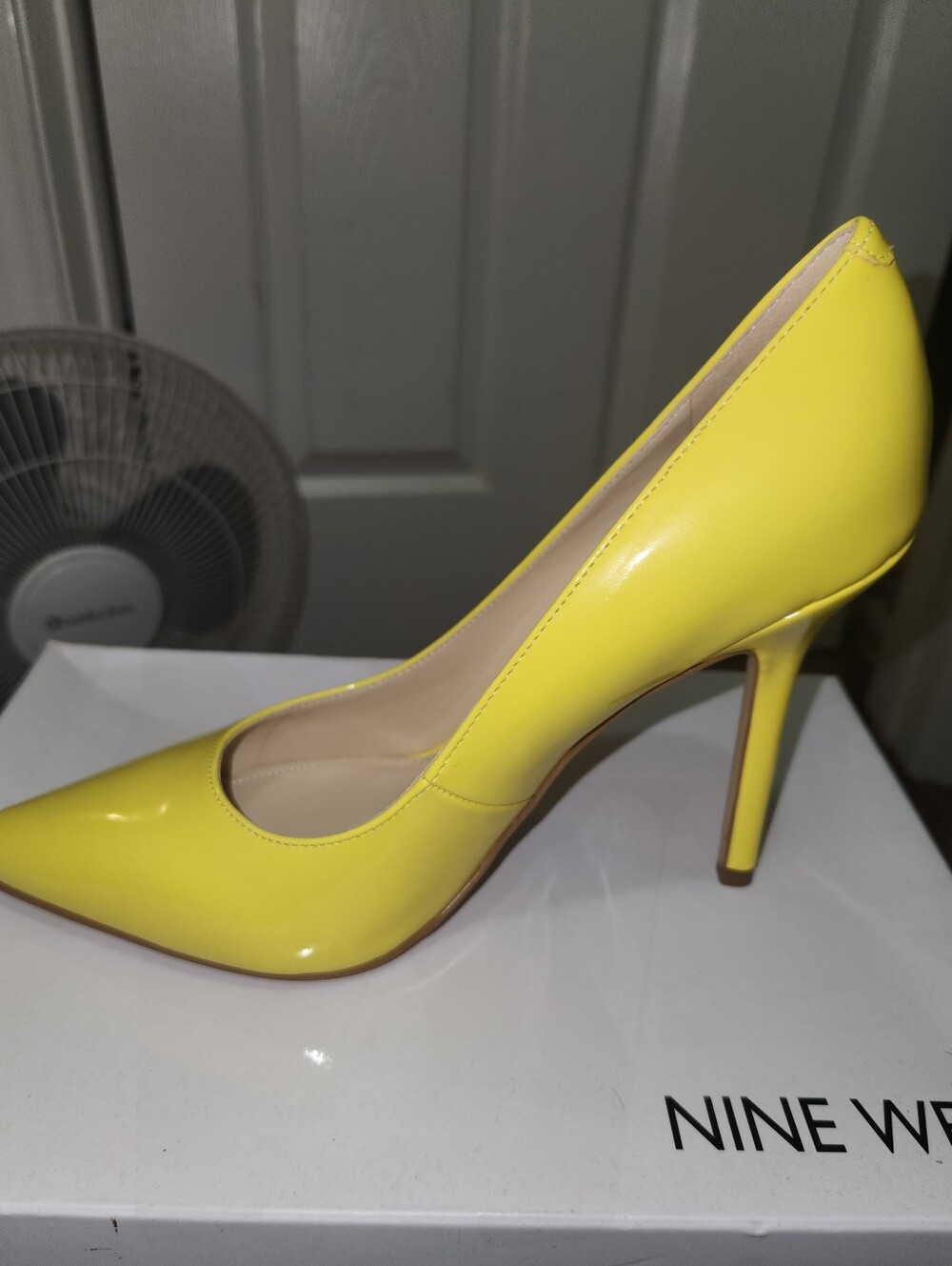 Nine West Bright Yellow Patent Pointed-Toe Stiletto Pump